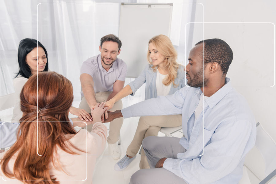 group practicing accountability in recovery