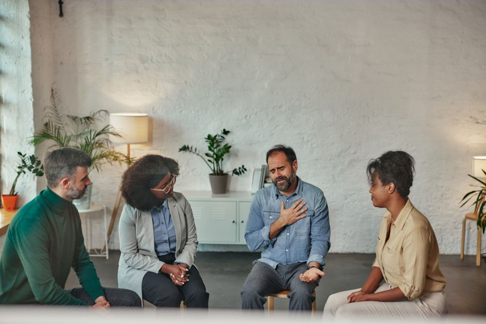 Group therapy session for individuals with OCD